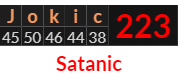 "Jokic" = 223 (Satanic)