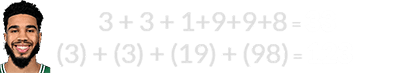 3 + 3 + 1+9+9+8 = 33 and (3) + (3) + (19) + (98) = 123