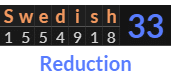 "Swedish" = 33 (Reduction)