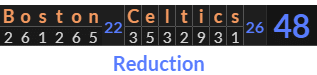 "Boston Celtics" = 48 (Reduction)