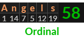 "Angels" = 58 (Ordinal)