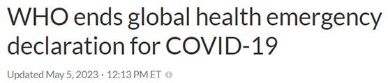 WHO ends global health emergency declaration for COVID-19