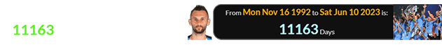 Marcelo Brozovic was 11163 days old for the Final: