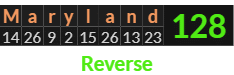 "Maryland" = 128 (Reverse)