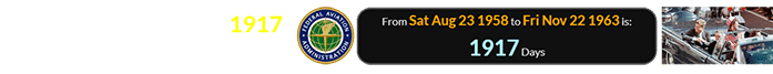 The FAA was founded 1917 days before JFK’s death:
