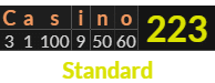 "Casino" = 223 (Standard)
