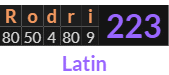 "Rodri" = 223 (Latin)