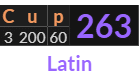 "Cup" = 263 (Latin)