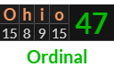 "Ohio" = 47 (Ordinal)