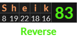 "Sheik" = 83 (Reverse)
