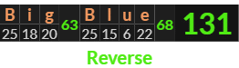 "Big Blue" = 131 (Reverse) 