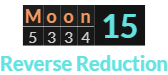 "Moon" = 15 (Reverse Reduction)