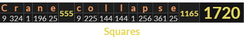 "Crane collapse" = 1720 (Squares)