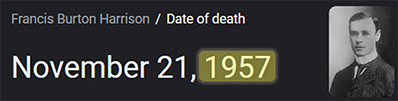 It was also a span of exactly 32 weeks after the anniversary of Francis Harrison’s death: