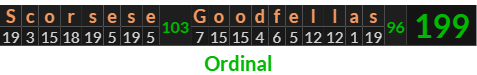 "Scorsese Goodfellas" = 199 (Ordinal)