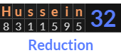 "Hussein" = 32 (Reduction)