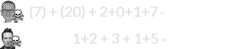 (7) + (20) + 2+0+1+7 = 37 and 1+2 + 3 + 1+5 = 12