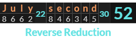 "July second" = 52 (Reverse Reduction)