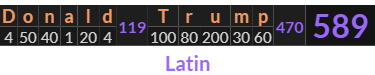 "Donald Trump" = 589 (Latin)