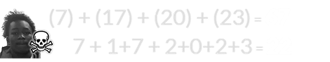 (7) + (17) + (20) + (23) = 67