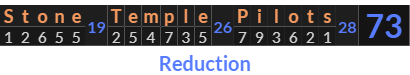 "Stone Temple Pilots" = 73 (Reduction)