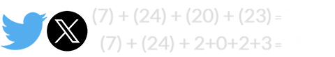 (7) + (24) + (20) + (23) = 74 and (7) + (24) + 2+0+2+3 = 38
