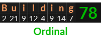 "Building" = 78 (Ordinal)