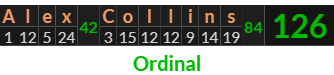 "Alex Collins" = 126 (Ordinal)