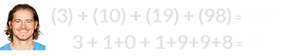 (3) + (10) + (19) + (98) = 130 and 3 + 1+0 + 1+9+9+8 = 31