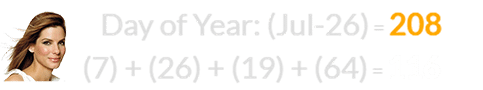 (7) + (26) + (19) + (64) = 116