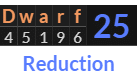 "Dwarf" = 25 (Reduction)