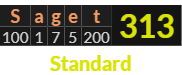 "Saget" = 313 (Standard)