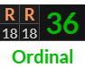 "RR" = 36 (Ordinal)