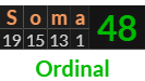 "Soma" = 48 (Ordinal)
