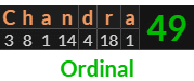 "Chandra" = 49 (Ordinal)
