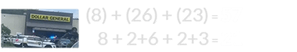 (8) + (26) + (23) = 57 = 57 and 8 + 2+6 + 2+3 = 21