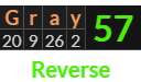 "Gray" = 57 (Reverse)