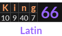"King" = 66 (Latin)