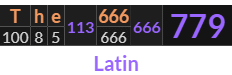 "The 666" = 779 (Latin)