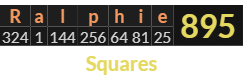 "Ralphie" = 895 (Squares)