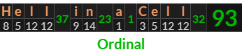 "Hell in a Cell" = 93 (Ordinal)