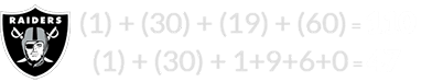 (1) + (30) + (19) + (60) = 110 and (1) + (30) + 1+9+6+0 = 47