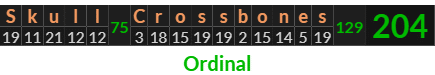 "Skull Crossbones" = 204 (Ordinal)