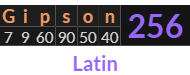 "Gipson" = 256 (Latin)