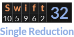 "Swift" = 32 (Single Reduction)