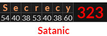 "Secrecy" = 323 (Satanic)