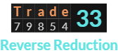 "Trade" = 33 (Reverse Reduction)