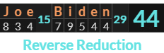 "Joe Biden" = 44 (Reverse Reduction)