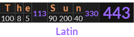 "The Sun" = 443 (Latin)