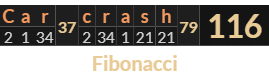 "Car crash" = 116 (Fibonacci)